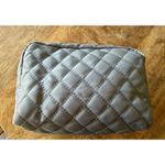 LOVEVOOK Quilted Cosmetic Makeup Bag Grey Nylon Travel Pouch Gold Hardware Gray Photo 1