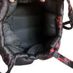 Vintage Mira Red & Black Quilted Puffy‎ Asian Print Shoulder Bag w/ Head Scarf Photo 9