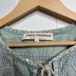 Free People mini dress denim or jacket pleated cover-up cotton linen blend Photo 5