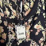 Free People NWT Hilary Printed Top Long Sleeve Black Combo Women's Size Medium Photo 5