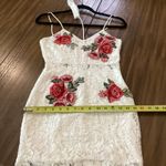 BANJUL  white embroidered floral lace high low midi maxi neck choker dress S Photo 7