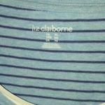 Liz Claiborne  XL Sea Blue Striped Top Photo 1