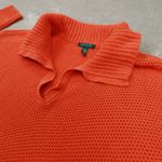 Lauren Ralph Lauren Women's‎ Orange Collared V Neck Sweater size Large Photo 2