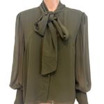 Vince Camuto XL sheer balloon sleeve bow blouse TB 3085 Photo 0