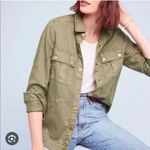 Anthropologie  Level 99 Utility Jacket Shirt in Green L Photo 0