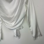 ZARA NWT  Open Back Satin Effect Top Sz Small White Tie in Back Photo 7