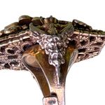 Antique Adjustable Fleur de Lis Gripoix Glass Onyx Large Georgian/Victorian Ring Brown Photo 13