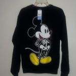Disney Black and Yellow Mickey Mouse Skeleton pullover sweatshirt XS NEW Photo 0