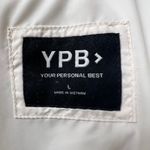 YPB Cream Puffer Jacket Women's‎ Large Winter Quilted Coat Warm Zip Snap Neutral White Photo 3