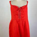 Reformation  Orange Red Linen Tie Front Dress Photo 0