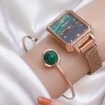 𝅺WOMEN’S Watch & Braclet set Green Photo 0