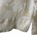 Sigrid Olsen  Linen Beige Floral Graphic Shirt M Photo 3