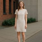 ZARA Women's White Lace Shift Dress Short Sleeve Size M Formal‎ Photo 0