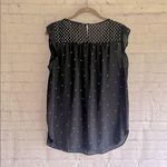 Loft  Navy Blue and‎ White Sleeveless Blouse Woman’s Size Medium Photo 2