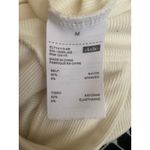 Elodie  White Ribbed Square Neck Long Scrunch Sleeve Top Size M Photo 7