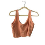 Aerie Offline Cropped Tank Size Medium Ribbed Top Stretchy Orange Photo 1