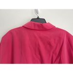 Hot Pink Trench Coat 30/32 Paisley Lined Button Up Lightweight Barbie Feminine Photo 4