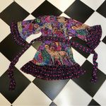 Betsey Johnson Vintage Y2K Bambi Mini Dress Retro Colorful Bell Sleeve Boho Chic Photo 1