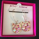 Betsey Johnson  Long Bejeweled Cat face Drop Earrings Photo 0