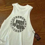 Mamie Ruth I Bang The Keys Tank Band Wife Piano Keyboard wifey Size Small NWT White Photo 4