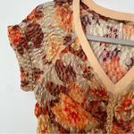 Free People  Solana Nylon Ruched Stretch Semi Sheer Floral Crop Top size S Photo 5