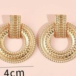 3 for $25 Textured Metal Round Drop Earrings Gold Photo 5