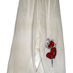 Vintage‎ Nylon Cropped Pants with Dancing Girl White Size XXS Photo 0