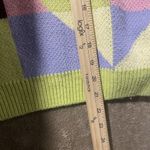 Top Shop Sweater Sz XS/S Abstract Colorblock  Knit Crop Striped Checker Hearts Photo 6