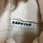 Ecowish Beige Grid Paneled turtleneck sweater Photo 5