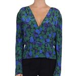 The Kooples  Silk Crossover Peplum Top Winter Night M NWT Photo 0