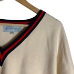 Tuckernuck Camden Ivory Striped V-Neck Soft Knit Poncho Cape Sweater One Size Photo 5