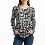 LuLaRoe Womens Black White Geometric Diamond Dots T-Shirt Modern Casual Size S Photo 0