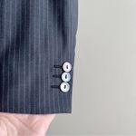 Max Mara • Wool Silk Blend Pin Stripes Blazer, One-Button, Round Hem, Size 10 Photo 5