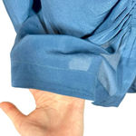 Mariacher Maria Cher Olite Rosario Silk Ruched Short Long Sleeve Mini Dress Blue Size M Photo 6