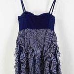 H&M Navy Blue Striped Empire Waist Sleeveless Mini Dress Photo 3
