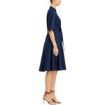 New Kobi Halperin Tiffany Belted Shirt Dress Navy Button‎ Front Size Small $498 Blue Photo 3