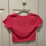 Garage NWT  Stacie Seamless V-Neck Crop Tee in Carmine Rose Photo 3