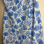 Persifor Tuckernuck Sleeveless Dress White Blue Seashell Print Summer Sport tech Photo 2