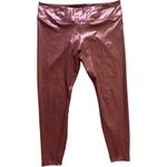 Nike Womens  One Icon Clash Mid Rise 7/8 Rose Gold Shimmer Pink Clay Leggings XXL Photo 3