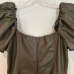 Miami Francesca's Angela Vegan Leather Mini Dress Women's Small Olive Coquette Photo 10
