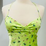 ZARA  Green Satin Floral Mini Dress Photo 4