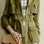 Anthropologie Anthro Hei Hei Olive Green Ruffled Utility Jacket Photo 0