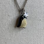 0032 Y2K Monet Enamel Igloo Trinket Box w/Matching Penguin Charm Necklace (2008) Black Photo 5