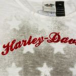 Harley Davidson  American flag patriotic short sleeve t shirt w/ rhinestones 2x Photo 1