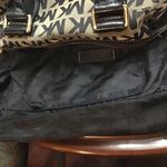 Michael Kors Brookville Black Signature Canvas/Leather Satchel Handbag Purse Photo 13