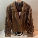 Kittenish  Brown Fringe Jacket Photo 0