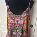 NWT NUVULA SATIN EXOTIC FLORAL ORANGE PRINT MAXI CAMI SLIP DRESS Pink Size M Photo 2