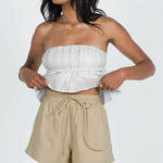 Princess Polly  Pull On‎ Elastic Waist Drawstring Cotton Shorts Size 2 Green NWT Photo 0