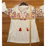 Mudpie tunic blouse top embroidered relax fit size L Cover Up Cotton White Size L Photo 9
