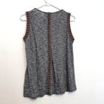 W5  ANTHROPOLOGIE ANTHRO Black White Boho Aztec Embroidered Trim Sleeveless Top M Photo 9